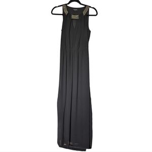XS • Le Chateau • Beaded High Neckline Maxi Gown